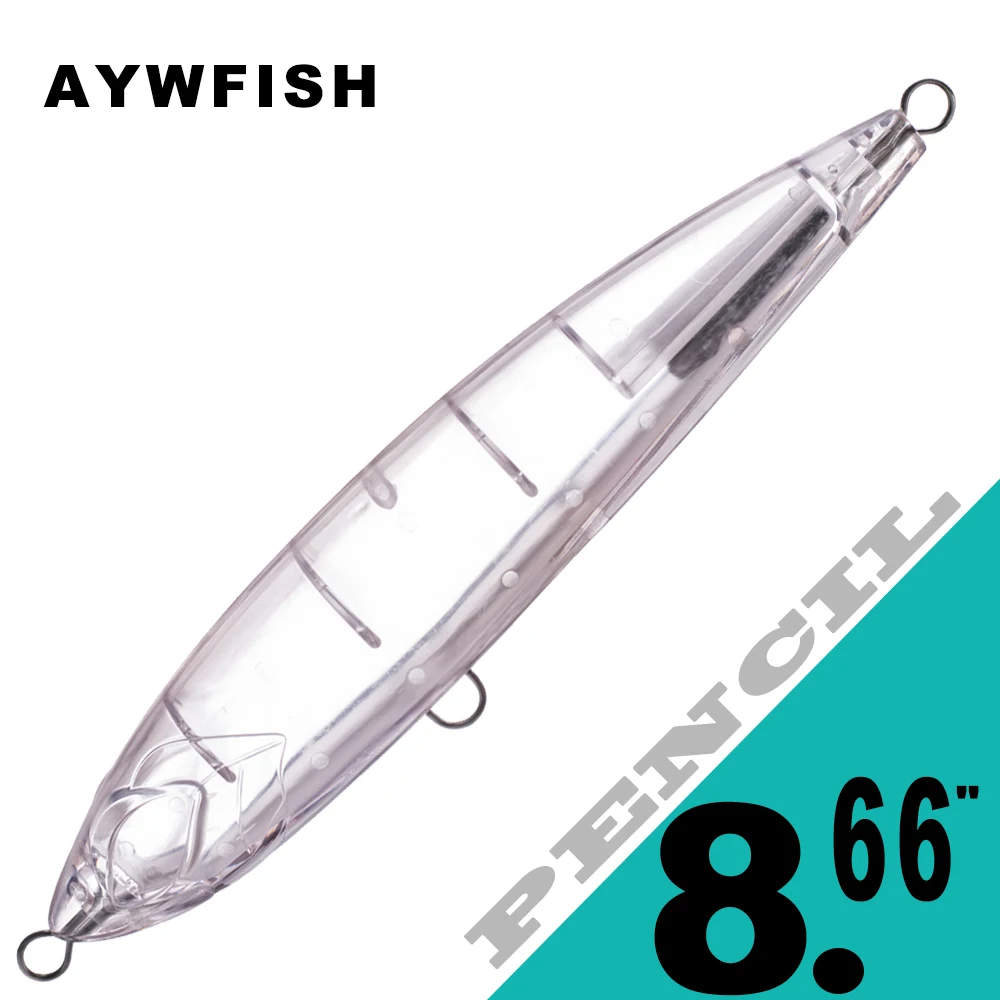 

AYWFISH 3 шт./лот, 22 см, 108 г, большая наживка для морской воды, заготовки, Поппер, рыболовные приманки, тунец, снасть, карандаш, неокрашенный для «сделай сам»