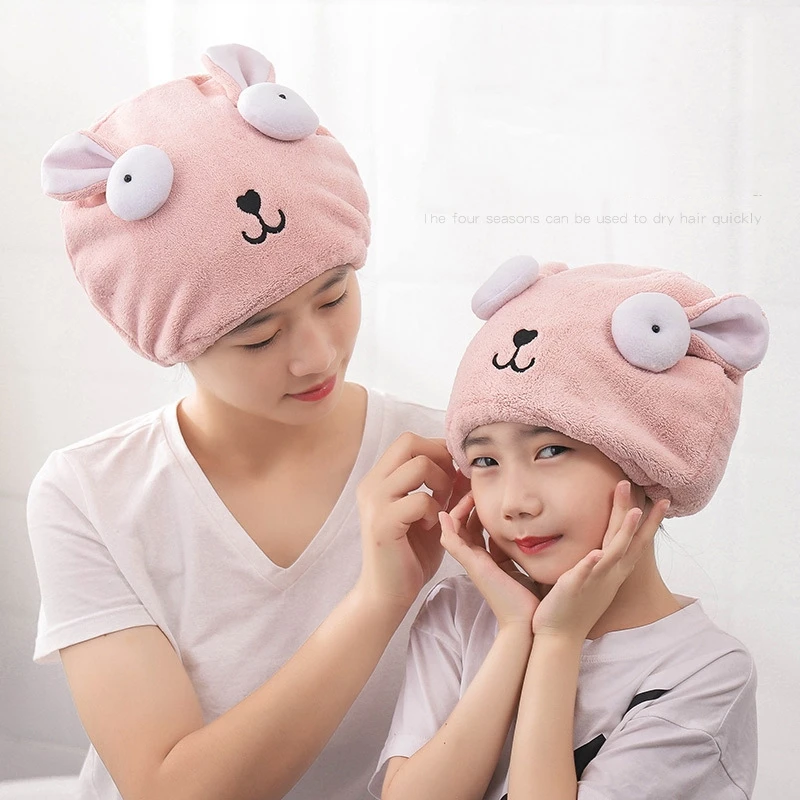 

Cute Cartoon Animal Child Hair Towel Cap Drying Hat Quick-dry Microfiber Super Absorption Hair Twist Kid Bath Hat Bathroom