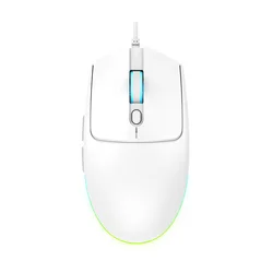 Lenovo M300 RGB Ergonomic Wired Mouse - Quiet and Lightweight (White)