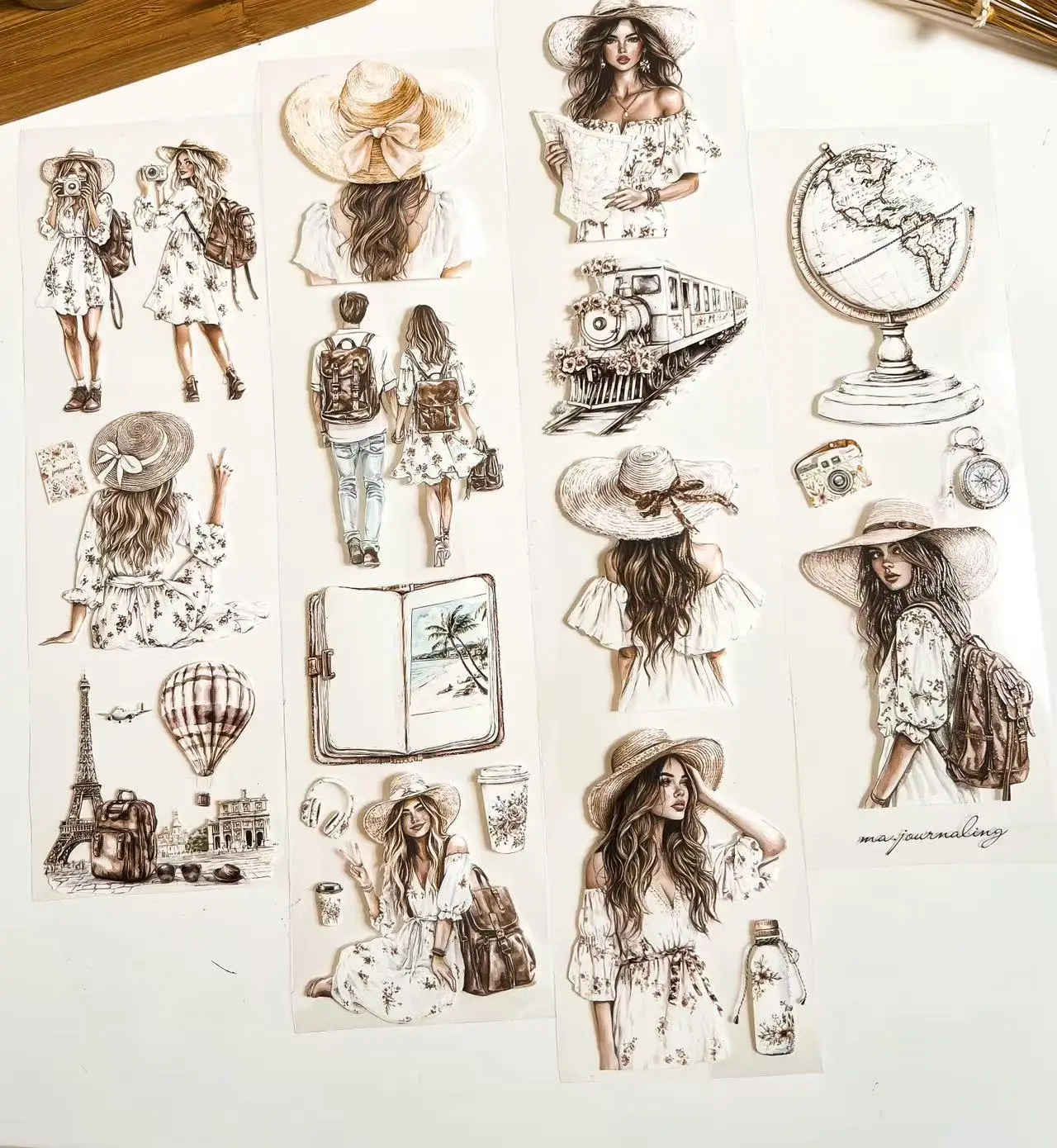 Decorative Stickers Self Adhesive Stickers Stationery Stickers Paper Stickers Adhesive Stickers Stationery Tapes DIY Scrapbooking Accessories 1 Loop Ma.Journaling Studio Vintage Inner Peace Coffee Girl Washi PET Tape for Card Making DIY Scrapbooking