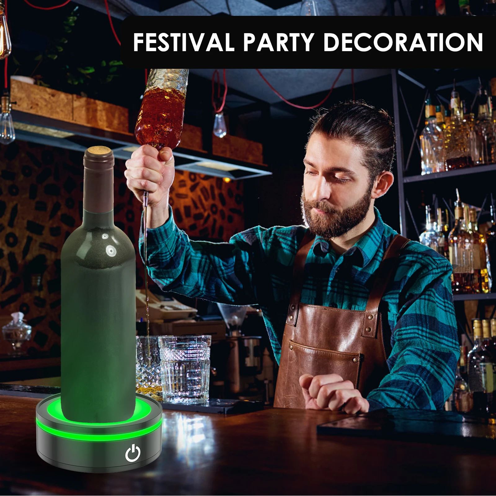 LED Light Base Touch Control Light Display Base 6 Lighting Modes LED Display Base 2 Power Supply Modes LED Lamp Base for Bedroom