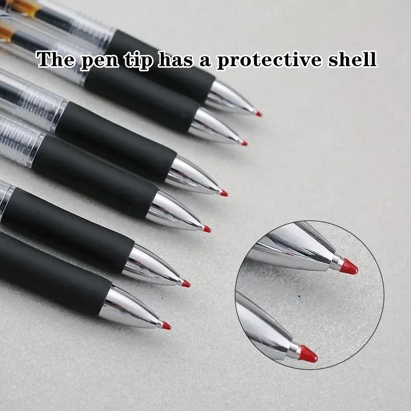 23pcs Retractable Ballpoint Pen Large Capacity 0.5mm Ballpoint Pen Black/Red/Blue Replaceable Refill Stationery School Supplies 2