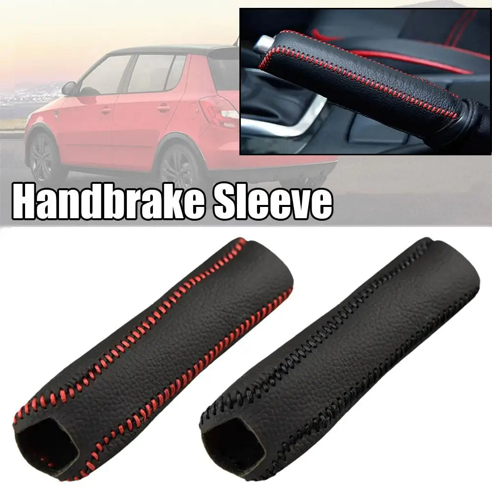 Car Handbrake Sleeve PU Leather Manual Automatic Anti-slip Car Interior Shift Accessories Protect Sleeve W9Z1