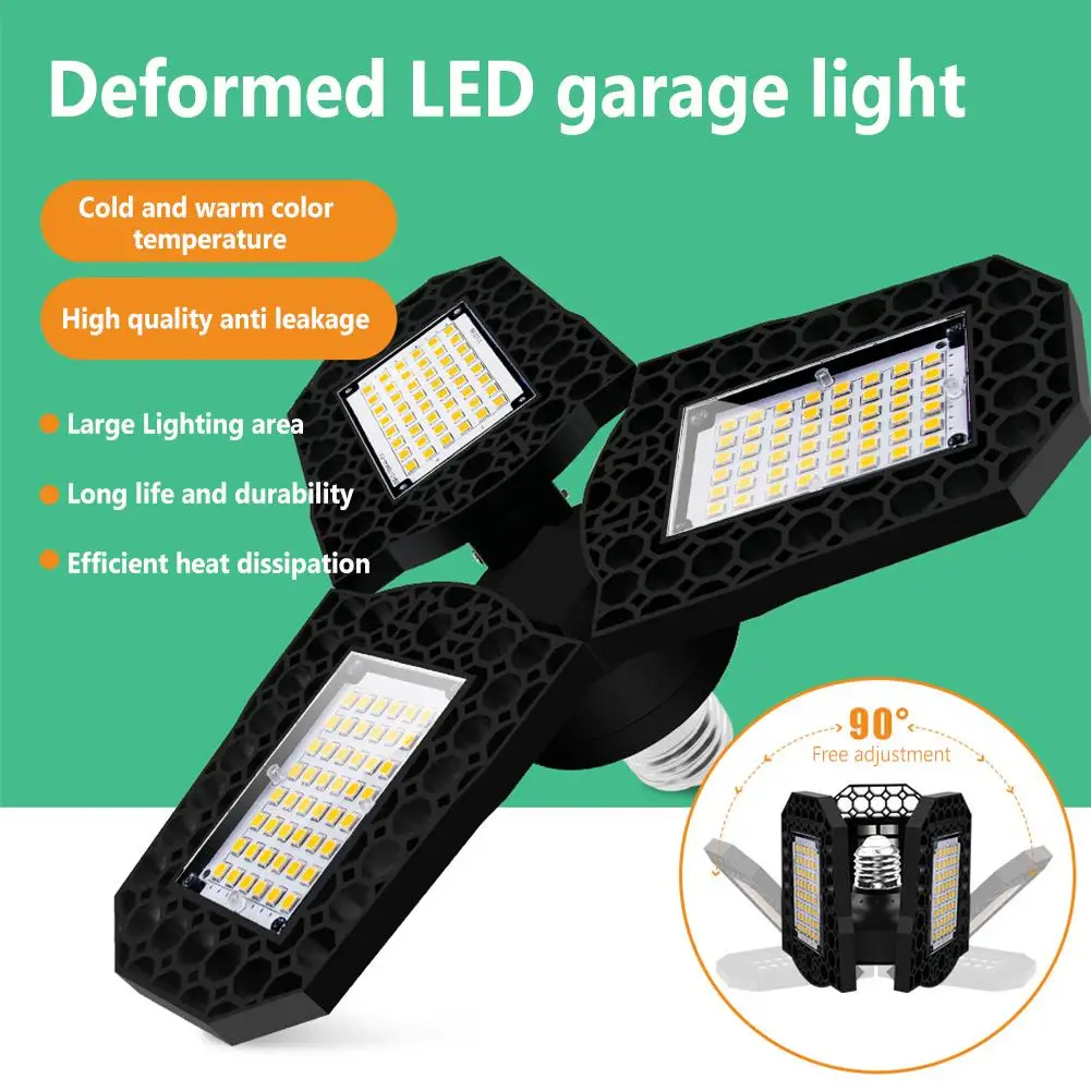 

Led Garage Lamp High Brightness 40W/60W/80W Pendant Lights Adjustable Angle Folding Deformable Light