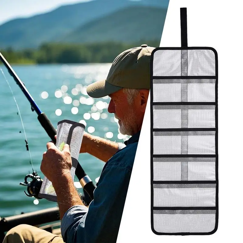 Waterproof PVC Roll-Up Fishing Bait Organizer Portable Tackle Bag Lightweight Tackle Storage Bag for Women Girls & Teens