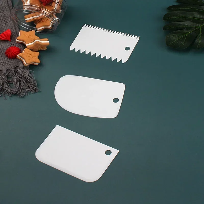 Dessert Tools Cake Kitchen 3PCs/Set Pastry Dough Cutter Cake Slicer Baking Pasty Scraper Blade Silicone Spatula Decoration