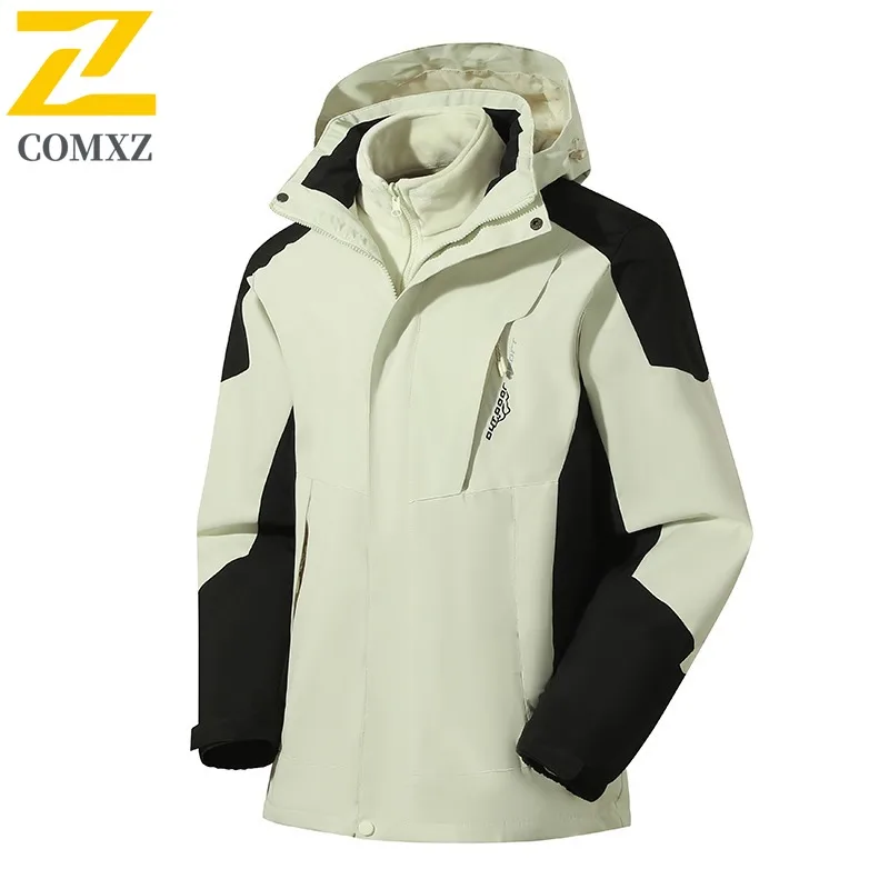 COMXZ Hooded Fashion 2025 Jacket for Men Outdoor Hike Thick Warm Parka All-Purpose Everyday Use Cozy Winter Windbreaker