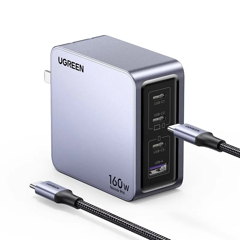 UGREEN Nexode Pro 160W GaN Charger Type C QC4.0 3.0 Quick Charge 4-Port PD 3.1 GaN Compact Fast PPS Wall Charger for MacBook Pro