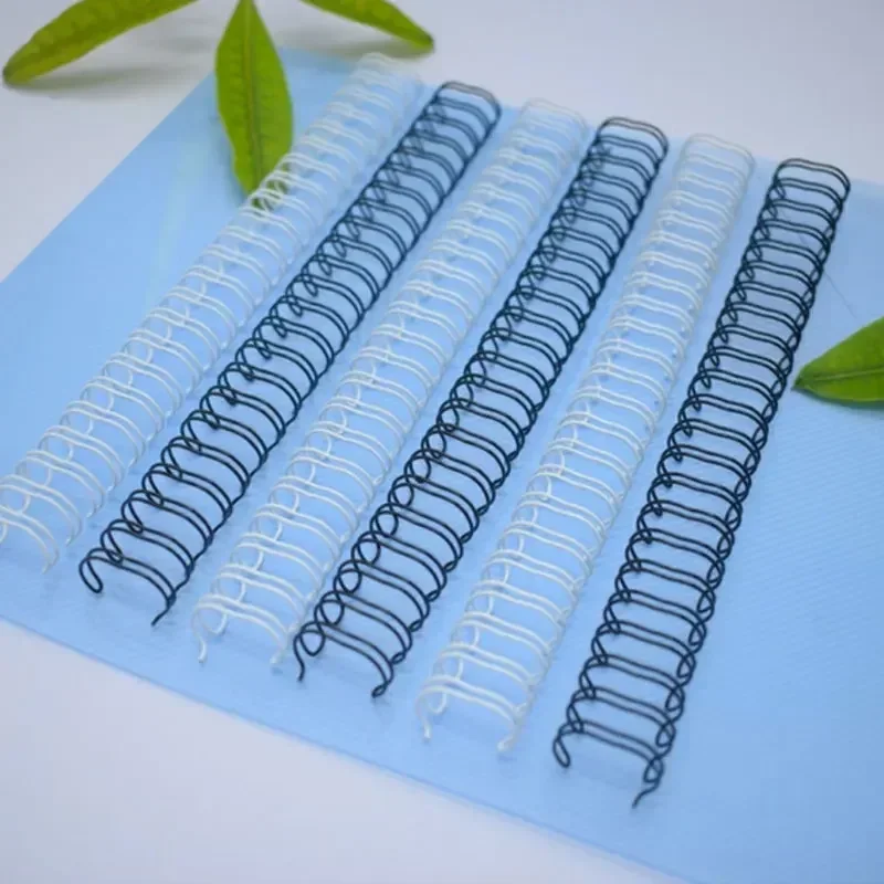 15.9/19/22.2/25.4mm 23 Rings 2:1 Pitch Steel Iron Double Loop Calendar Binding Wires for Loose-Leaf Notebook Office 50Pcs/Box