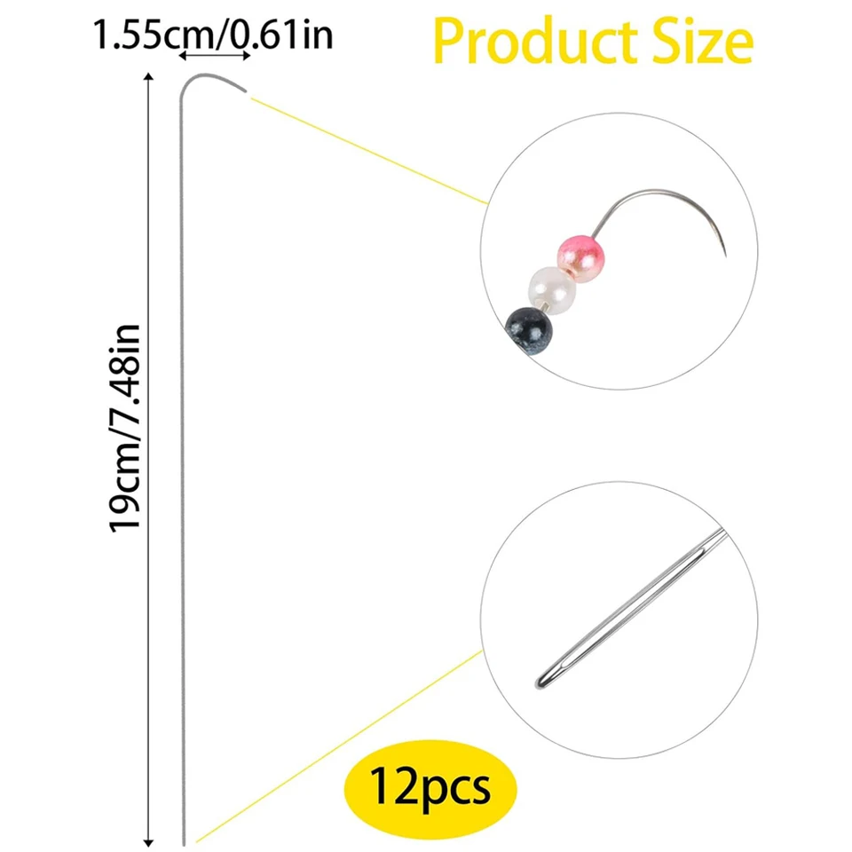 Set 4 Aghi Per Perline Aeaocvo - Aghi Per Creazione Gioielli - Acciaio Inox Per Bracciali - Foto 4