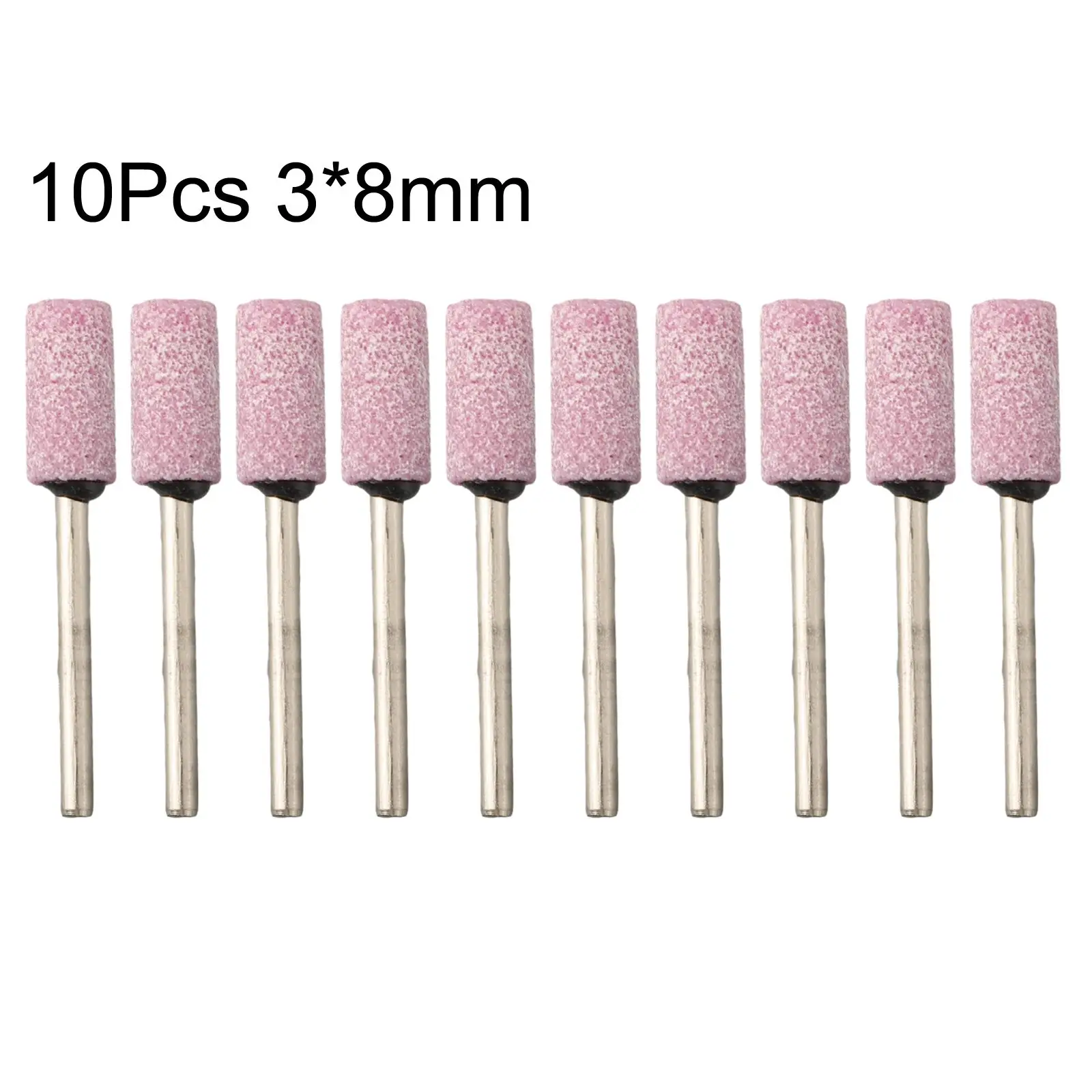 10 Pcs Grinding Head Bit Polishing Head Wheel Abrasive Mounted Stone 3*8mm For Rotary Tools Electric Grinder Accessories