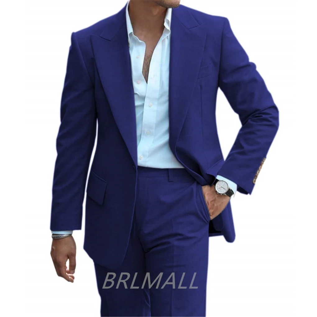 (Jacket+Pants) Tailor-Made Man Suit Slim Fit Purple 2 Piece Men Wedding Clothes Formal Party New Costume Homme Made