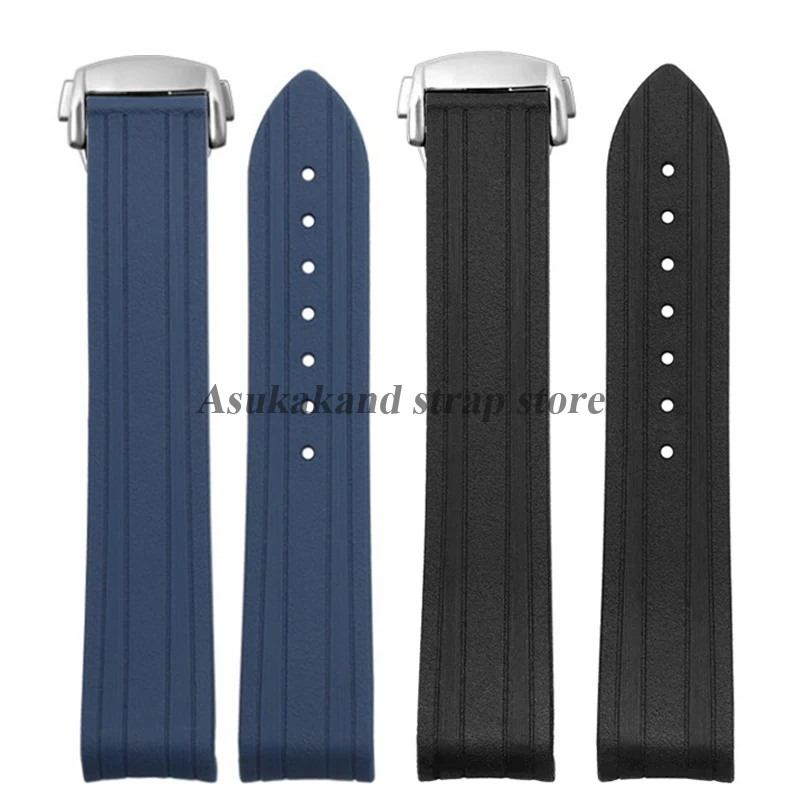 Curved End Rubber Silicone Watchband for Omega for Seamaster 300 Waterproof Wri…