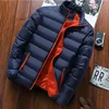 2024 New Men's casual jacket waterproof windbreaker zippered warm solid color large size autumn and winter Men Mens