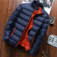 2024 New Men's casual jacket waterproof windbreaker zippered warm solid color large size autumn and winter Men Mens