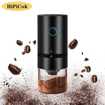 HiPiCok 전기 커피 콩 그라인더, USB C 타입 충전, 미니 휴대용 자동 커피 콩 밀 그라인더, 에스프레소 드립 커피용