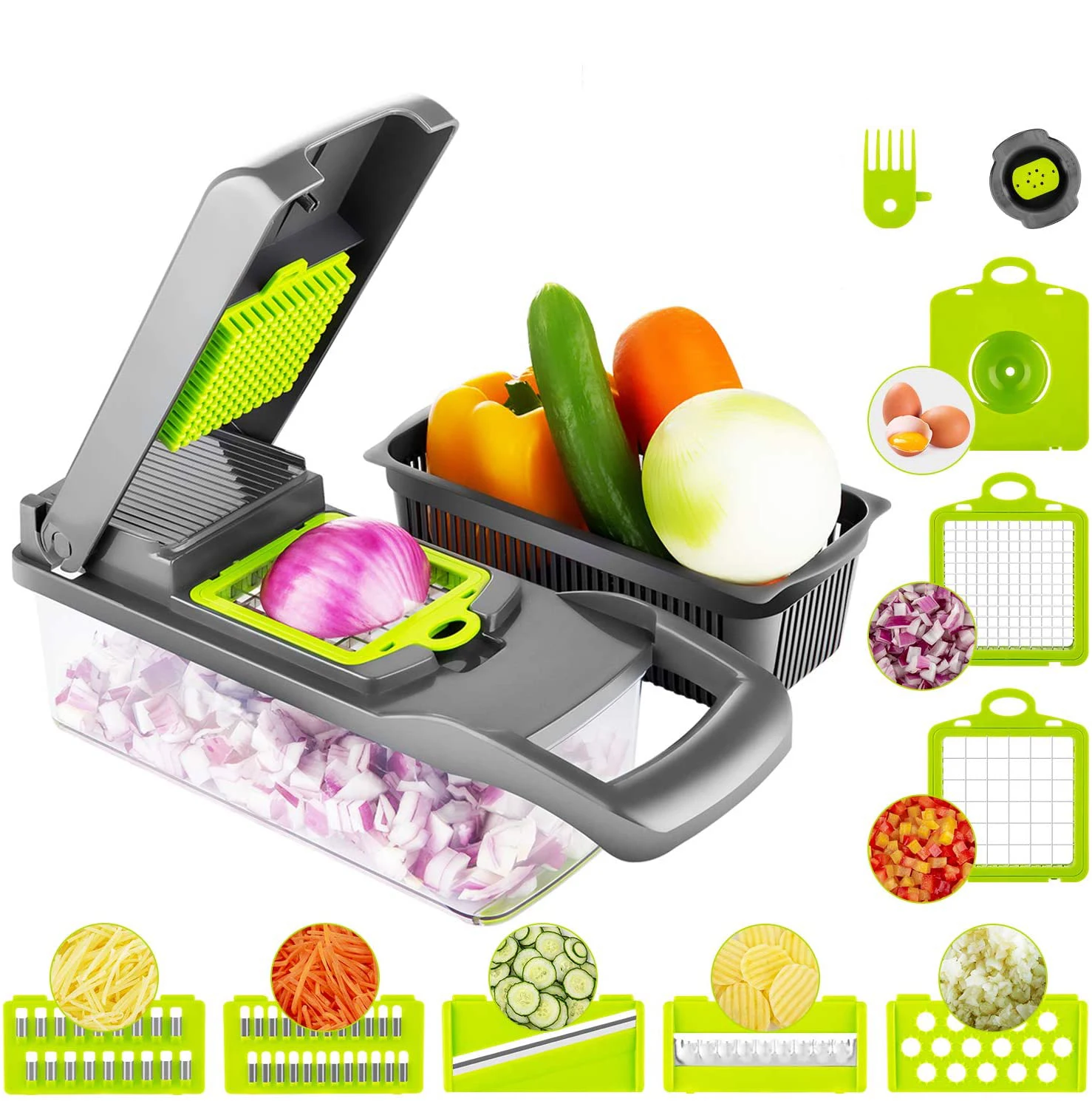 Vegetable Slicer-14-in-1 Multifunctional Veggie Slicer Food Cutter