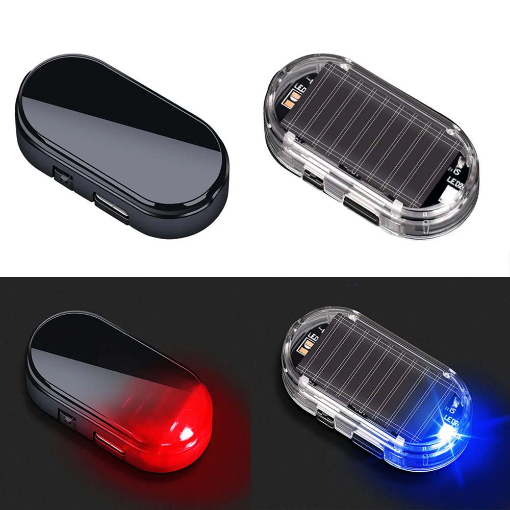 Car Fake Security Light Solar Powered Simulated Dummy Alarm Wireless Warning Anti-Theft Caution Lamp LED Flashing Lights