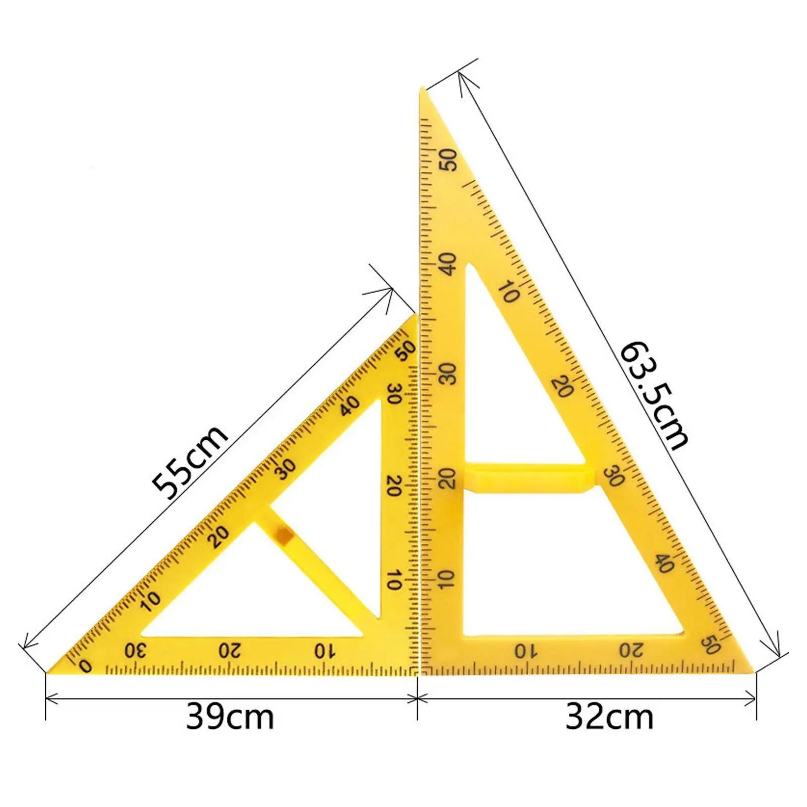 2 Pieces Math Geometry Ruler Triangle for Teachers Classroom Blackboard