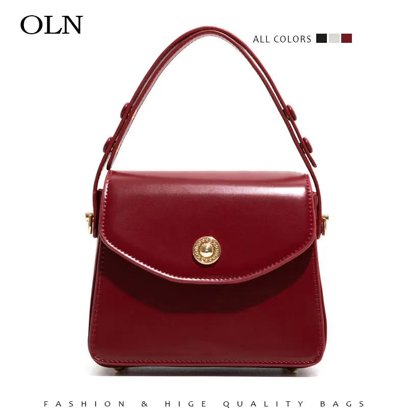 

Wine Red Vintage Women'S Shoulder Strap Handbag Small Square Handbag Luxury Designer Leather White Shoulder Bag For Women