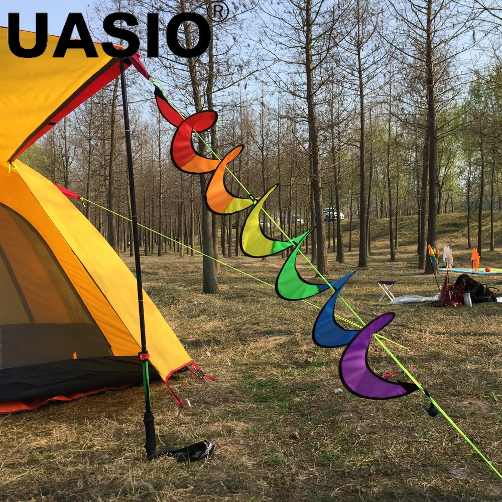 

NEW Colorful Camping Tent Foldable Rainbow Spiral Windmill Wind Spinner Home Garden Decor Ornaments Classic Toys