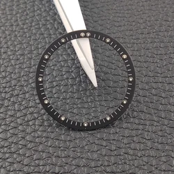 Elegant Blue Luminous Openwork Watch Dial - 28.5mm (Black)
