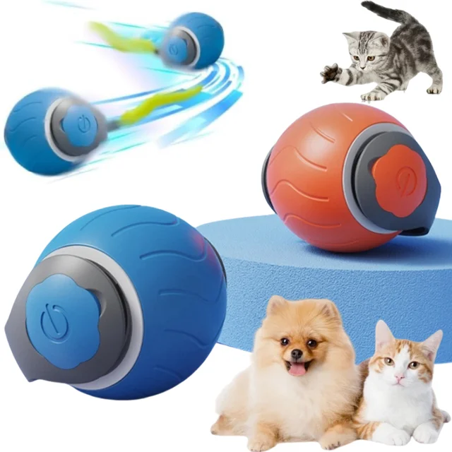 Cat Smart Interactive Toy USB Automatic Rolling Ball Kitten Teaser Training Toys Cat Self-moving Electric Toys Pet Accessories