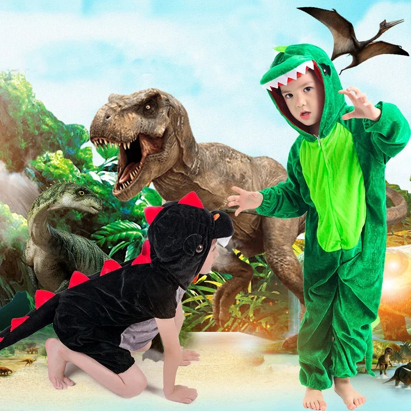 

Kid Animal Dinosaur Kugurumi Costume Cosplay Boys Girl Children Green Black Kindergarten School Party Student Game Role COS Suit