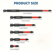 Magnetic Non-Slip Drill Bit Set 3/6/12 Pieces, S2 Steel, Crosshead and Impact Drill Bits, Suitable for Electric and Hand Drivers 2