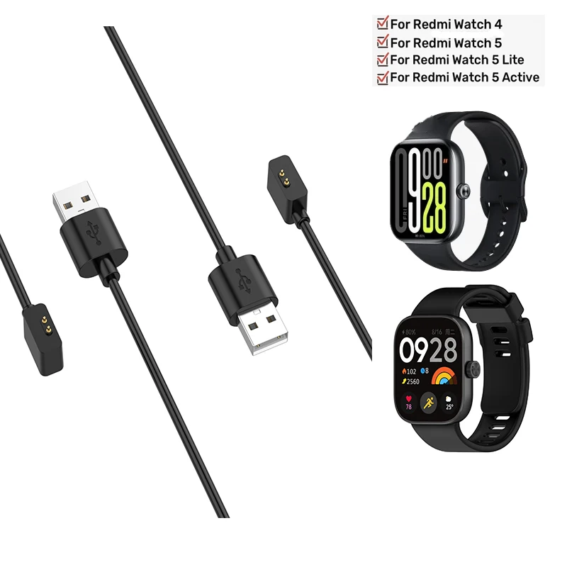 Magnetic Charger For Redmi Watch 5 Active / 4 / 3 / Redmi Band 2 USB Charger Cable for Xiaomi Band 8 / 7 Pro Charging