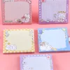 Self-adhesive Cute Kawaii Girl Bunny Grid Sticky Notes Plaid Memo Pad Post Notepad Stationery Index Tab Check List To Do Planner 2