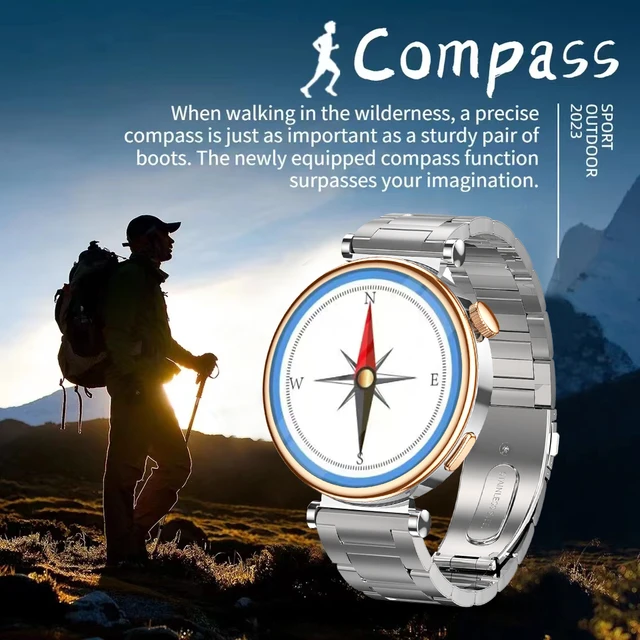 Smartwatch impermeável para mulheres, Smartwatch com chamada Bluetooth, Amoled NFC Compass Clock, Huawei, GT4 Mini, novo, IP68, 1.3 ", 2022 2