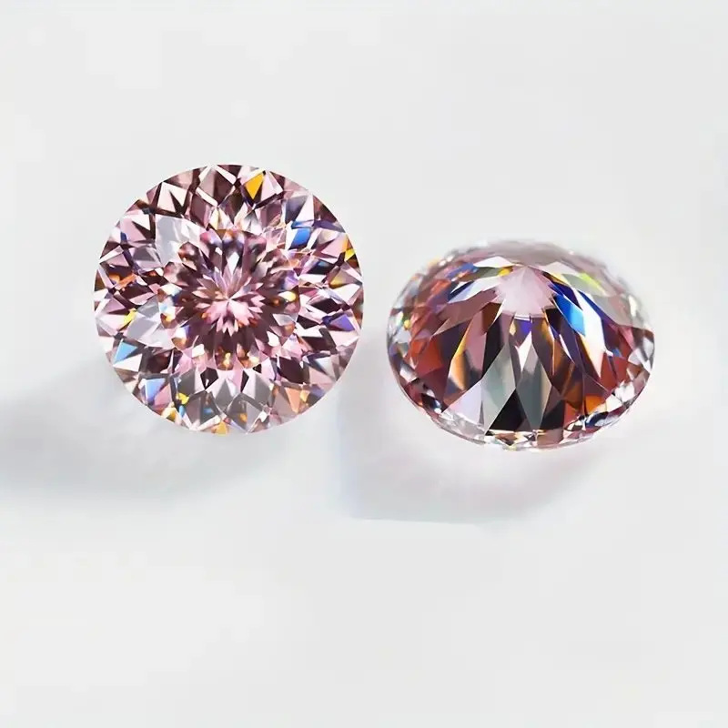 모이사나이트 핑크 라운드 패싯, 6.5mm 1 캐럿, 랩 그로운 DIY 다이아몬드 주얼리 반지, GRA 인증서 제작