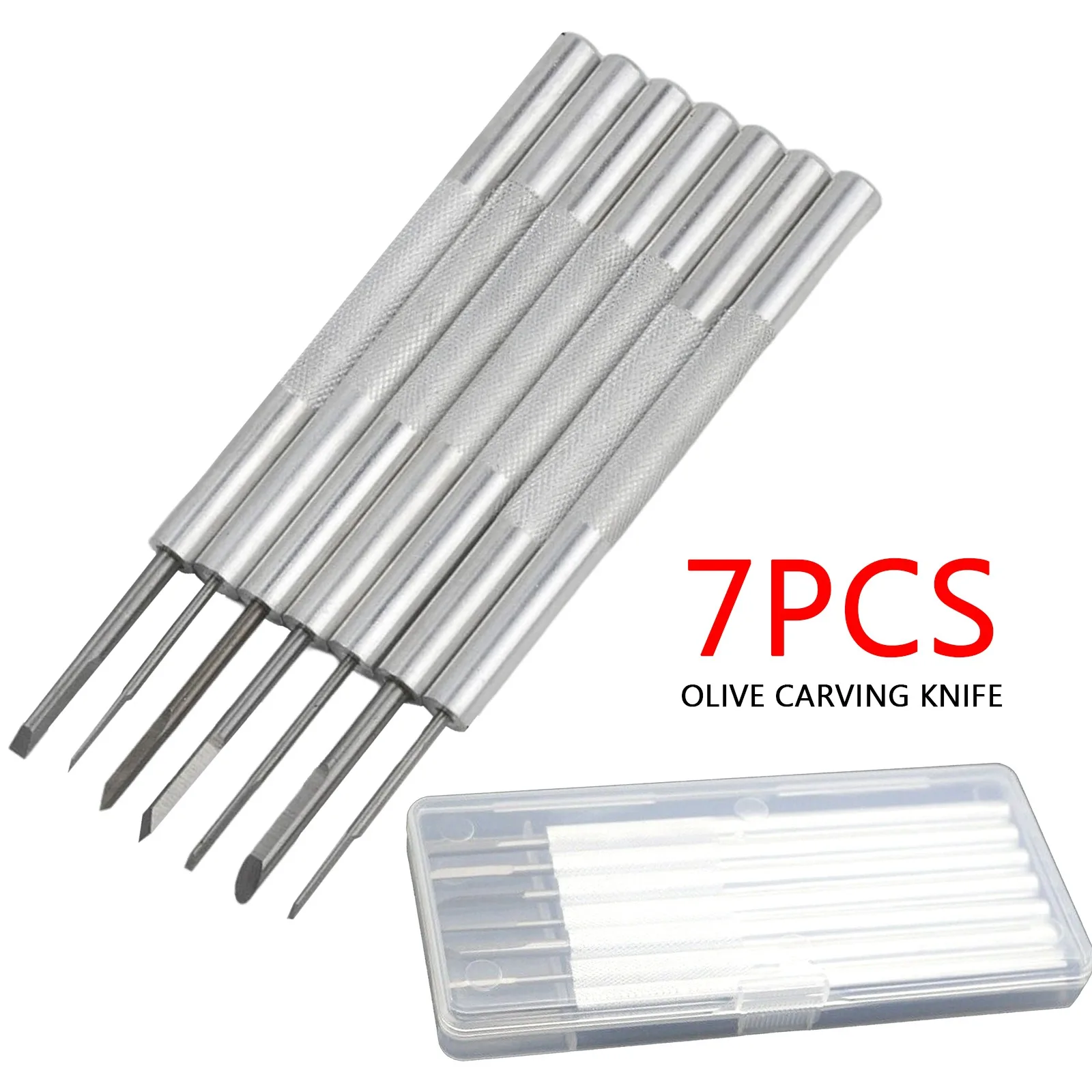 Model Tools 7Pcs Olive Carving Miniature Carving Hand Tool Knife Woodworking Engraving Gouge for model hobby