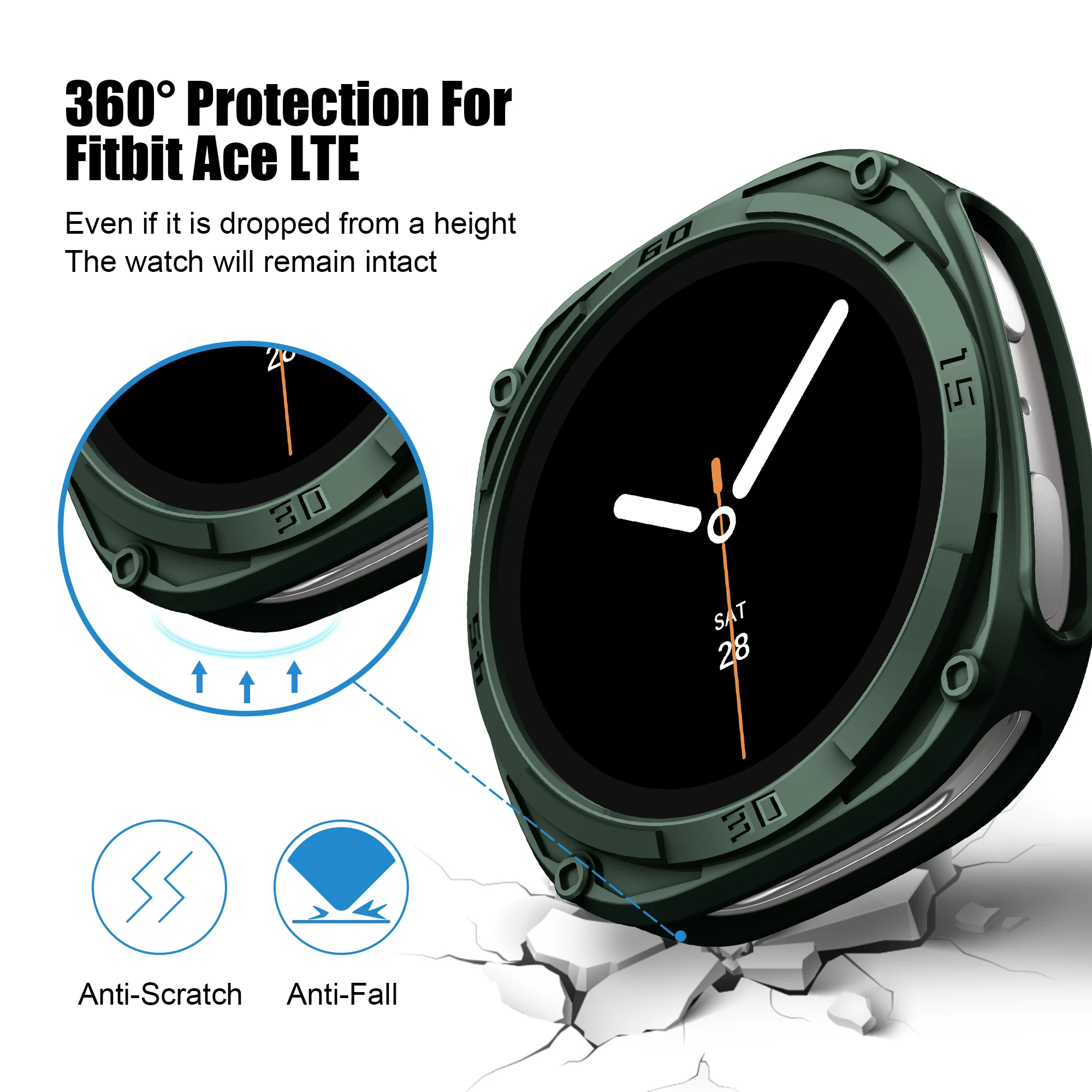 Rugged Bezel Protective Case with Hard PC Bumper Frame