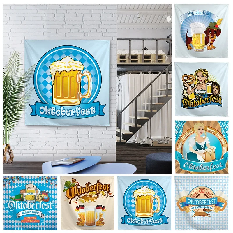 

Oktoberfest Decoration Germany Wall Hanging Horizontal Beer Flag Atmosphere Festival Party Background Home Decor