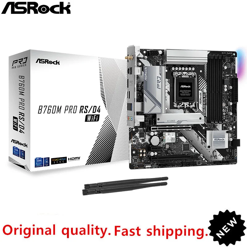 Nuovo Per Intel B760 Per Asrock B760M Pro Rs/D4 Wifi Lga 1700 Ddr4 Supporto Per Scheda Madre Desktop Originale 12300F 12400