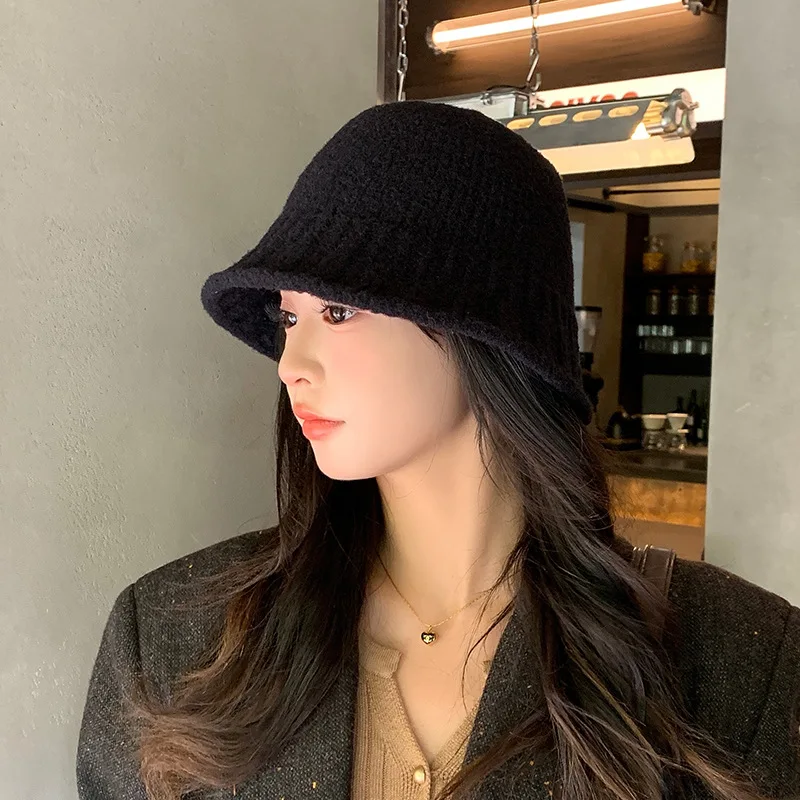 Women's Knitted Cap Wool Mixed Retro Wool Hat for Keeping Warm Big Head Sized Cold Proof Hat for Male Head