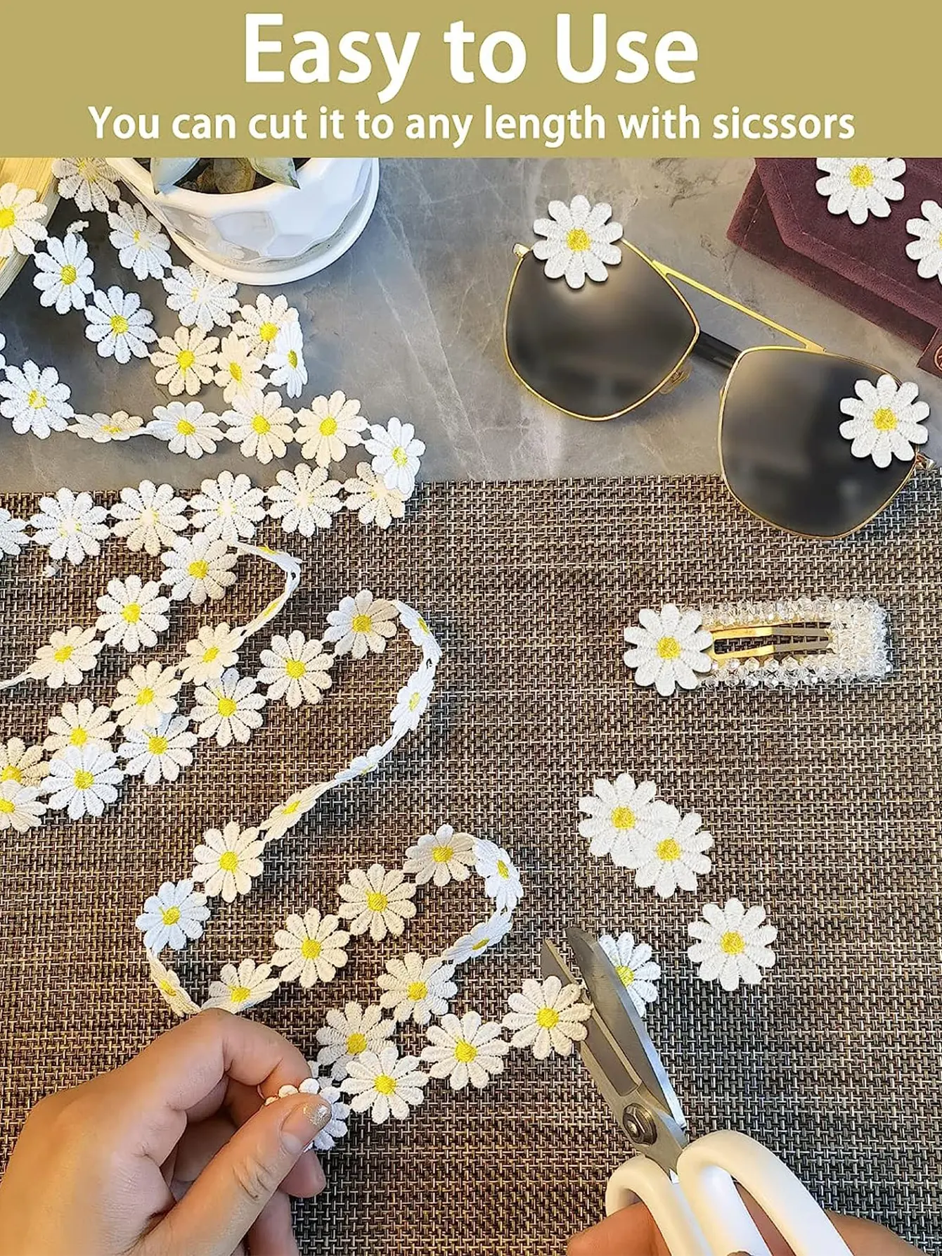 Description Picture 6 of itemDaisy Lace Lace Knitting Wedding Embroidery DIY Hand-stitched Ribbon Sewing Supplies Crafts