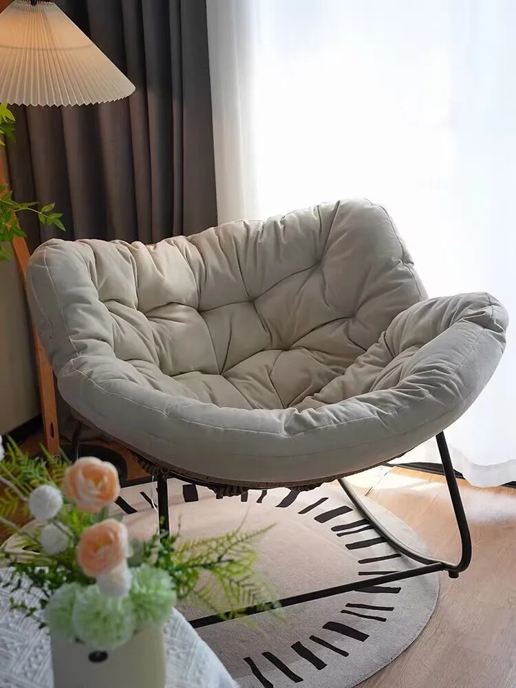 Balcony Single Lazy Sofa Rocking Chair Human Bird Nest Rattan Weaving Rocking Chair Leisure Sofa Home Rattan Nap chair