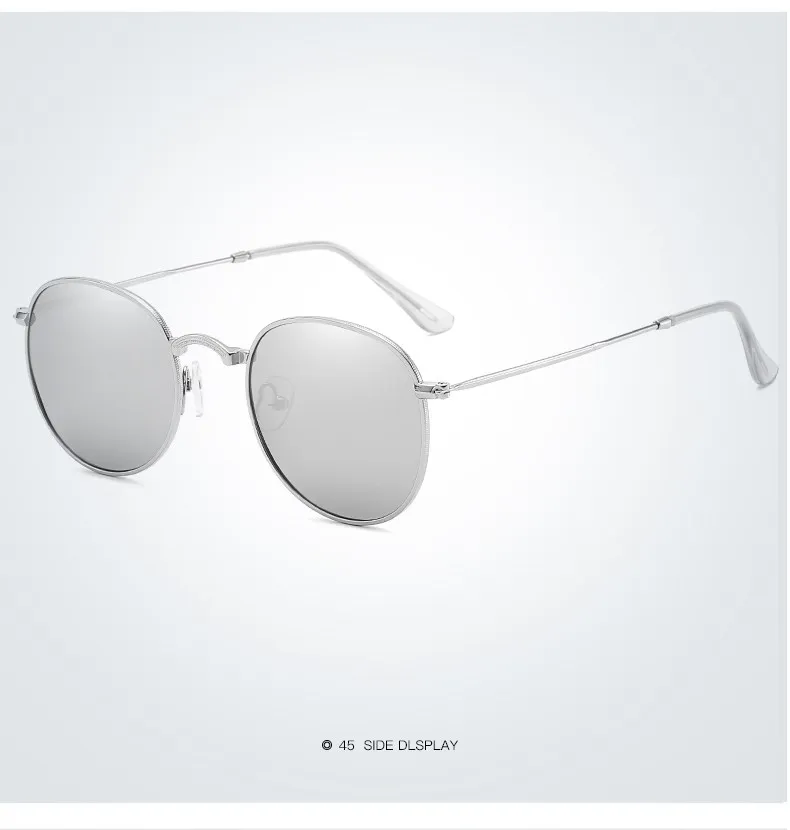 Klassische Vintage Runde Polarisierte Sonnenbrille Männer Marke Designer Polaroid Sonnenbrille Frauen Metall Rahmen Schwarz Objektiv Brillen_voghion.com