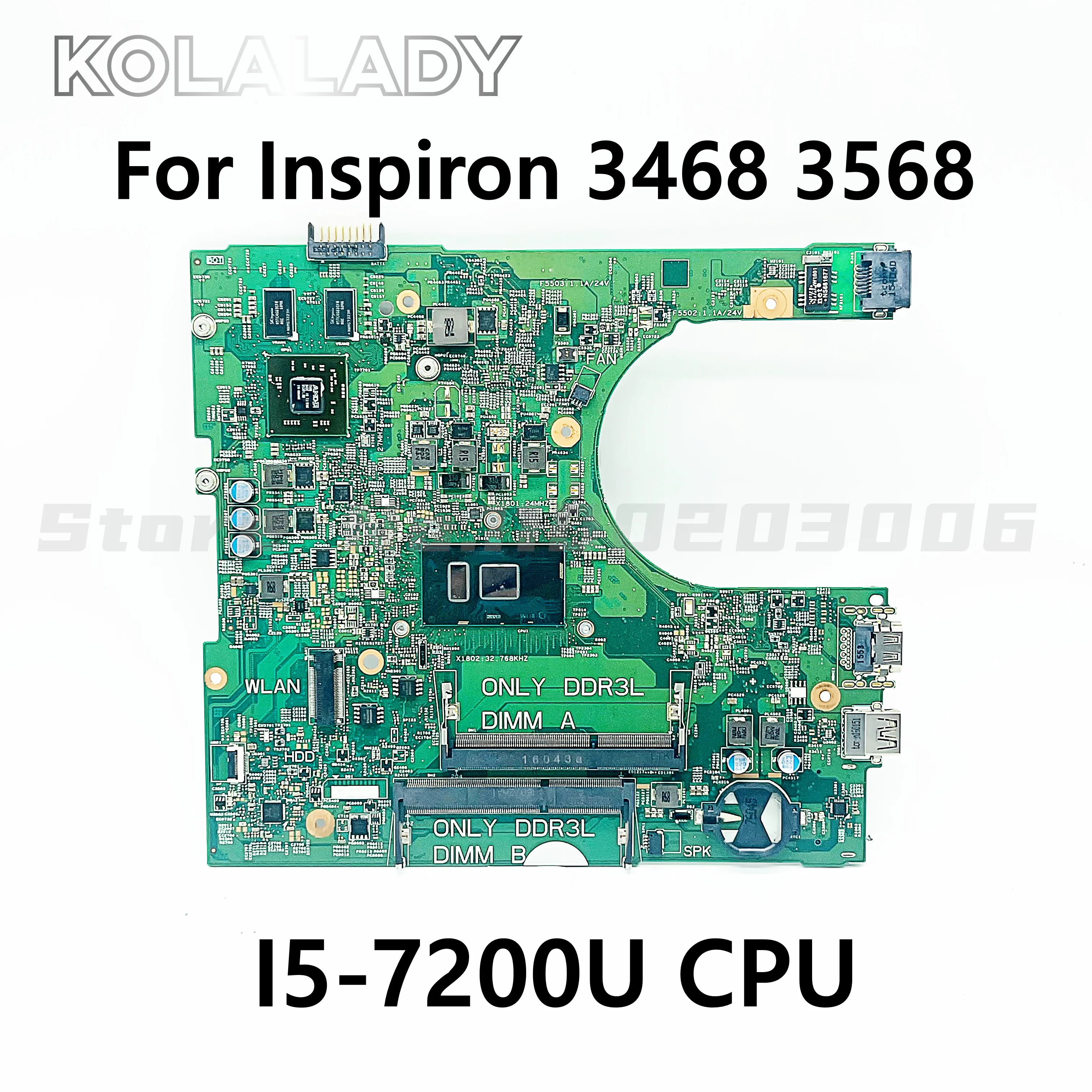 

For DELL Inspiron 3468 3568 W/ I5-7200U R5 M315 Laptop Motherboard 216-0864046 Notebook Mainboard 14236-1 CN-0DYXNC 0DYXNC DDR3