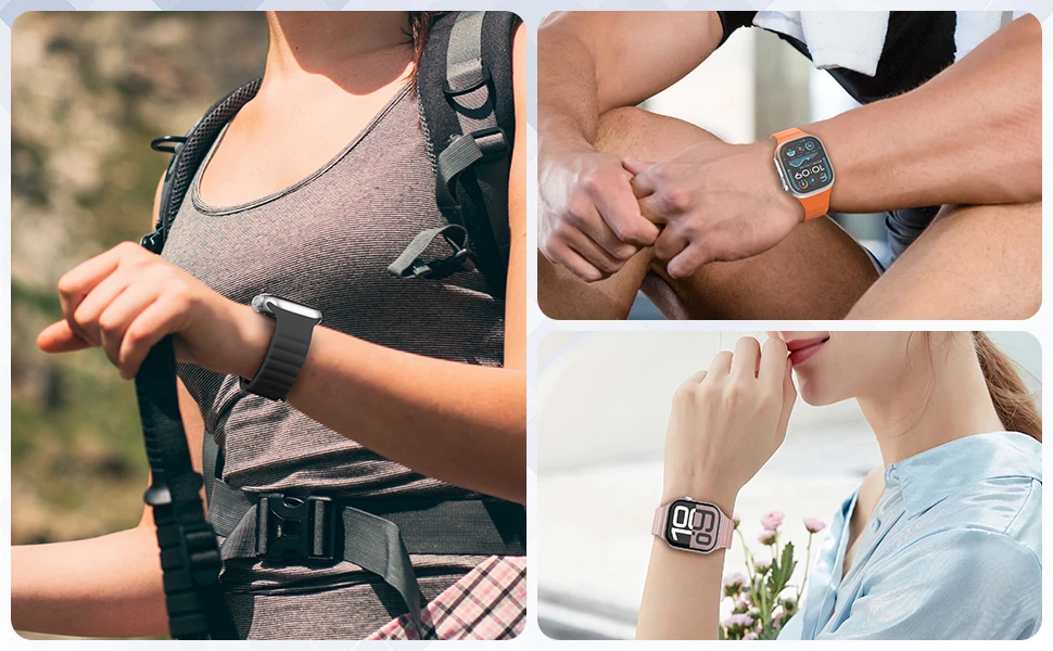 Silicone Strap for Apple Watch band 44mm 40mm 46mm 41mm 42mm 45mm 38mm Bracelet Correa iWatch Series 10 9 8 7 6 SE Ultra 2 49mm