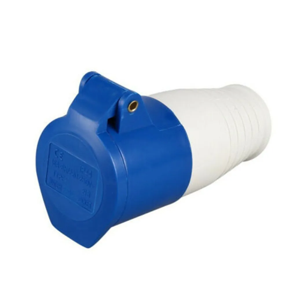 

1pc Blue & White 240V 16 Amp Hook Up Plug Socket Heavy Duty Impact Resistant Splash Proof Industrial Plug Socket IP44