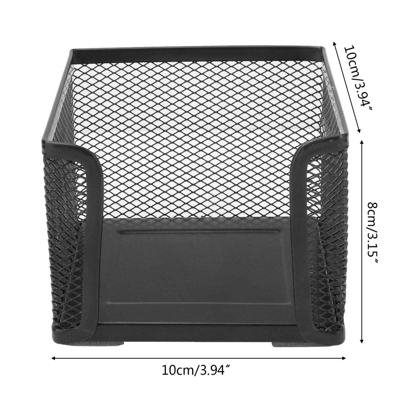 Black Mesh Paper Cube Mini Memo Note Pads Box Holder Storage for Case Display Stand Dispenser for Home Office School