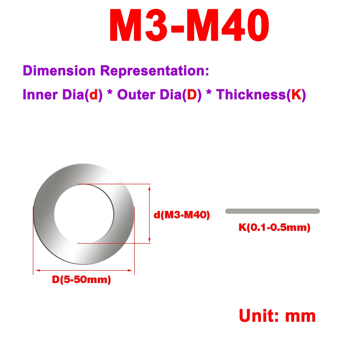 Ultra dünne Metallwellenspalt-Unter leg scheibe aus Edelstahl 304 mit einer Dicke von 0.1/0.2/0.3/0,5mm – Detail 1