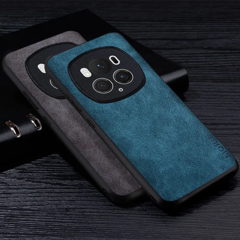 Premium PU Leather Scratch-Resistant Phone Case - Solid Color Cover