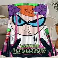 Cute D-Dexters L-Laboratory Blanket Skin friendly comfort warm soft plush blanket suitable sofa living room office bedroom 1