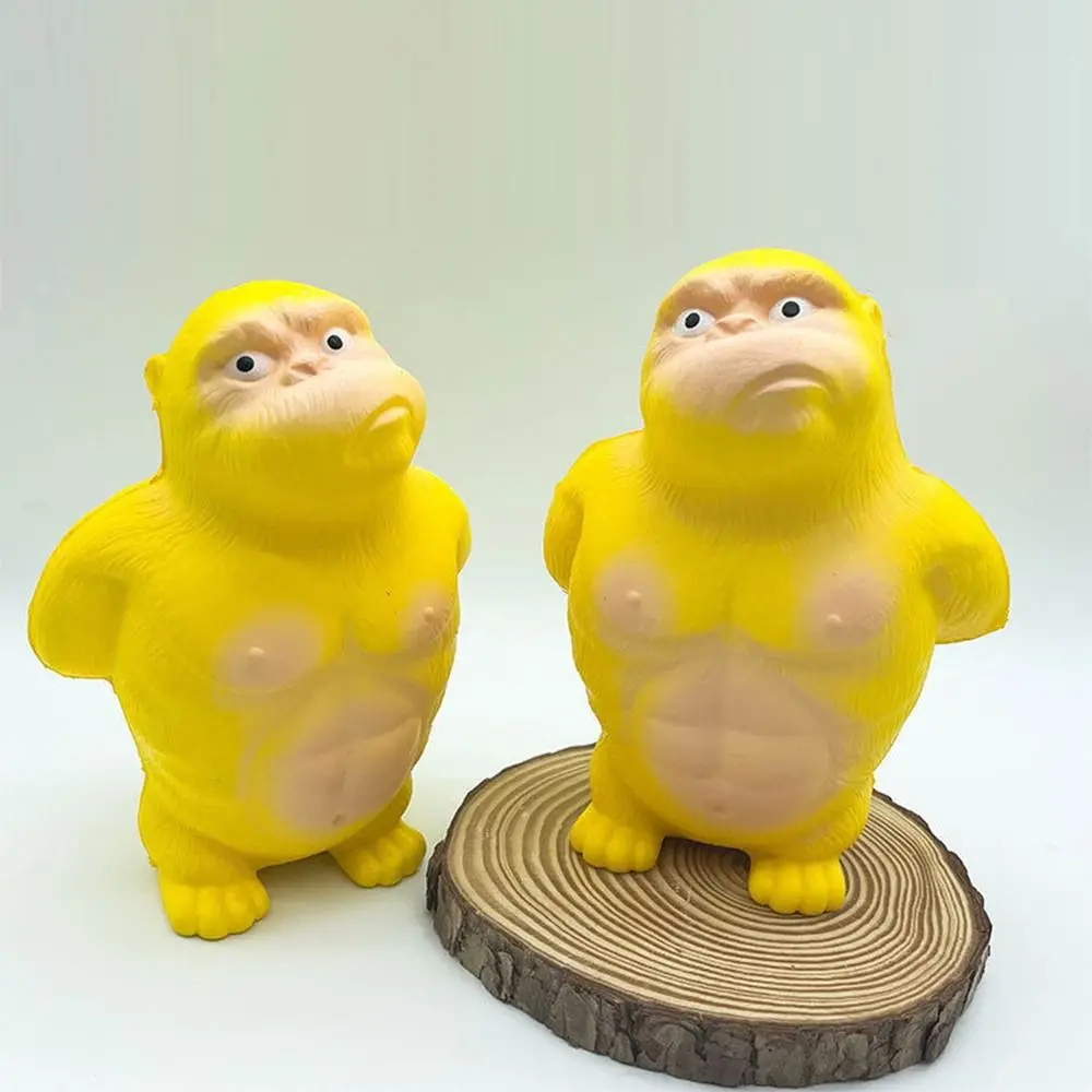 

Yellow Squeezing Toys Novelty Cartoon Orangutan PVC Stress Relief Toys Children Pinch Stretch Gorilla Rebound Toys