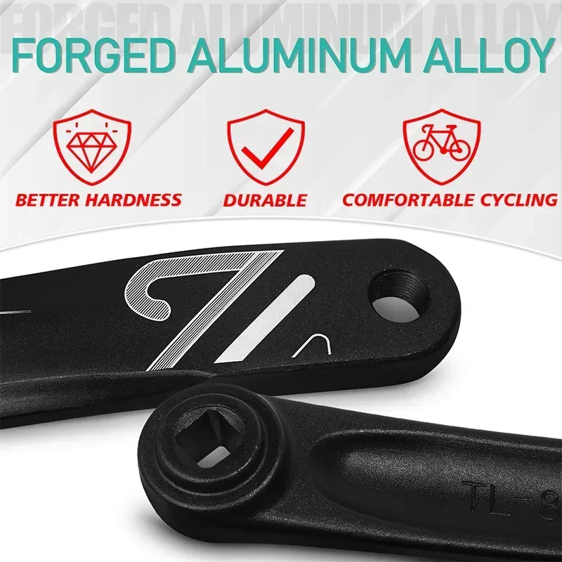Ebike Crank Arm 152/170/175mm Bike Crankarm Replacement Component Square Spline